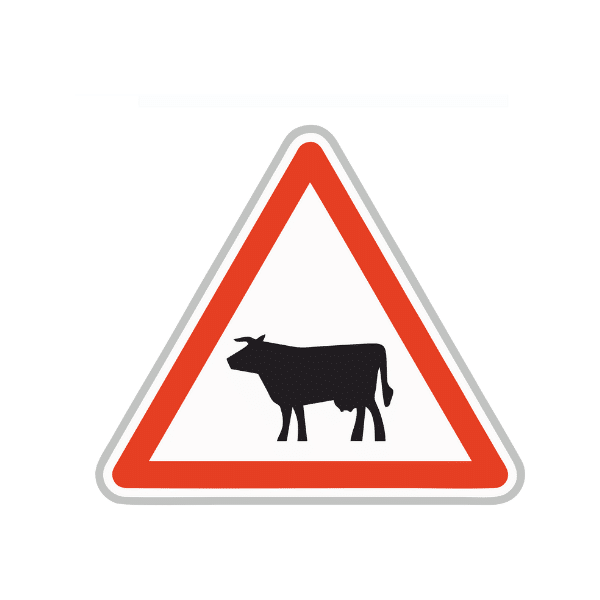 Panneau danger signalant un passage de vaches proposé par Ingénia