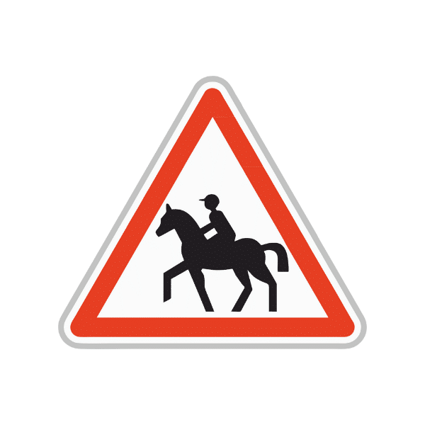 Panneau de danger signalant un passage de cavaliers proposé par Ingénia