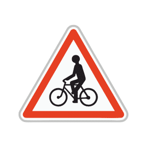 Panneau de danger signalant un passage de cycliste proposé par Ingénia