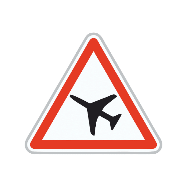 Panneau de danger signalisant une aire aérienne proposé par Ingénia