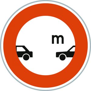 B17 - Intervale minimal à respecter entre 2 véhicules